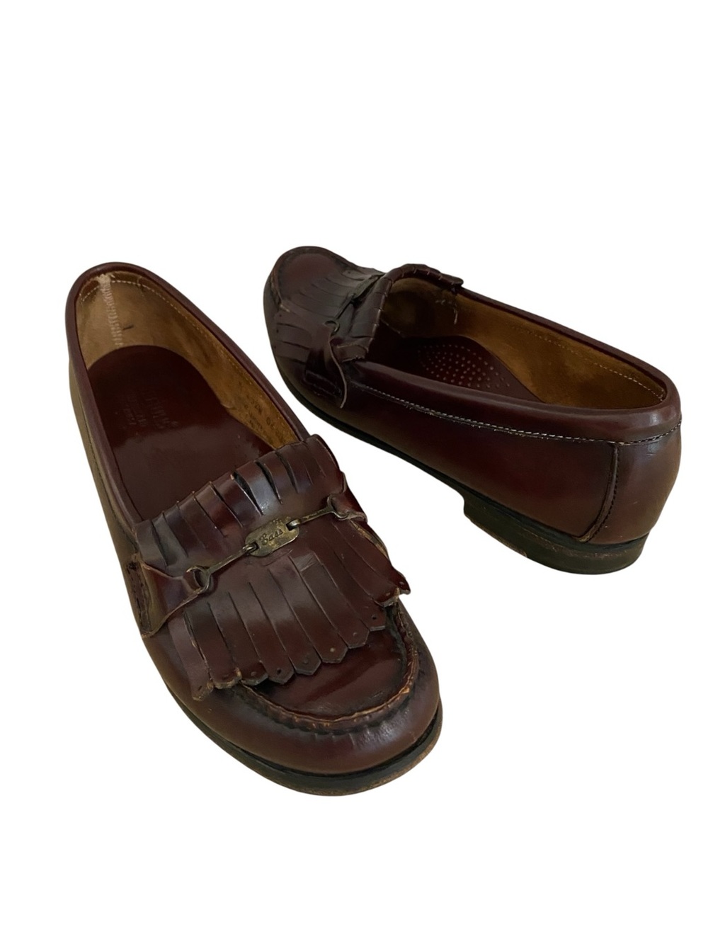 Flash Sale G.H Bass Weejuns Burgundy Leather Kiltie Horsebit Loafers 8 Preppy - Picture 14 of 14